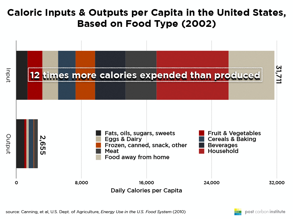 Calorific inputs/outputs US chart