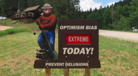Photo of Smoky the Bear on a fire danger sign.